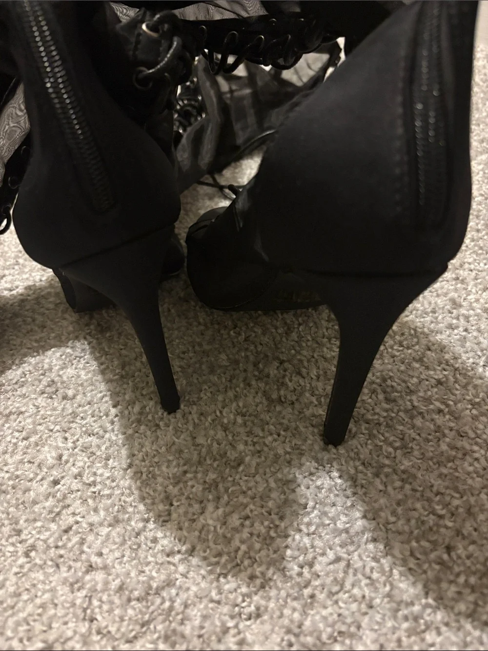 Chase + Chloe Black Lace-Up Over-the-Knee Stiletto Boots